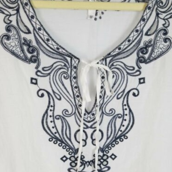 Monoreno Boho Peasant Tunic Blouse - Picture 2 of 8